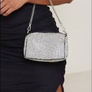 Silver Diamante Shoulder Bag